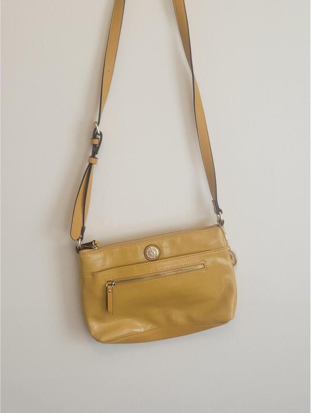 Women's Anne Klein Crossbody Bag. Mustard Yellow. 8x10